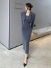 UNXX Korean Style Suits Sets Womens Spring Summer Pockets Short Jackets Outerwear High Street Slim Strap Dress Two Piece Set
