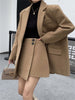 UNXX Korean Two Piece Set Woolen Blazer Women Office Lady A Line Skirt Sets Female Split Autumn Winter Clothing 2 Piece Suits