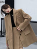 UNXX Korean Two Piece Set Woolen Blazer Women Office Lady A Line Skirt Sets Female Split Autumn Winter Clothing 2 Piece Suits