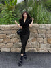 UNXX Korean Version of The Design Sense Suit Female Xia Yang Style Bow Blazer Short Top+high Waist Skirt Two-piece Tide