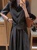 UNXX Set Female Retro Chic Summer Professional Suit Top + Pleated Skirt Age-reducing Two-piece Suit Female Office Lady