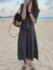 UNXX Set Female Retro Chic Summer Professional Suit Top + Pleated Skirt Age-reducing Two-piece Suit Female Office Lady