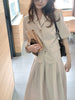 UNXX Set Female Retro Chic Summer Professional Suit Top + Pleated Skirt Age-reducing Two-piece Suit Female Office Lady