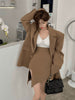 UNXX Stylish Ladies 2 Pieces Set Long Sleeve Blazer Jacket & High Waist Split Mini Skirts 2023 Spring Women Skirt Suits Harajuku