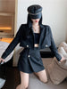 UNXX Two Piece Set Blazers Women+high Waist Skirt Cropped Classy Stylish Solid Casual Temperamen Women's Suit with A Skirt Full