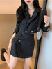 UNXX Two Piece Set Blazers Women+high Waist Skirt Cropped Classy Stylish Solid Casual Temperamen Women's Suit with A Skirt Full