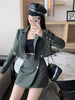 UNXX Two Piece Set Blazers Women+high Waist Skirt Cropped Classy Stylish Solid Casual Temperamen Women's Suit with A Skirt Full