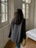 UNXX Women Black Back Slit Oversized Blazer Lapel Long Sleeve Loose Fit Jacket Tide Spring Autumn 2023 Suit Blazer