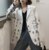fashion character letter print blazer women jacket notched long sleeve single breasted ol suit jacket
