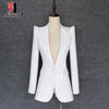 Autumn New Black White Blazer Women Work Office Formal Single Buttons Women Blazers OL Outwear Coat Big Size Blazers