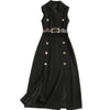 Ukraine Vestidos Summer Dress Women Fashion Dresses Europe 2022 Autumn Lapel Sleeveless Plus Size Commuter Black OL Dress