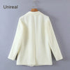 Unireal 2023 Autumn Streetwear Women Casual Blazer Suit Jacket Office Lady White Blazer Outwea Coats