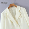 Unireal 2023 Autumn Streetwear Women Casual Blazer Suit Jacket Office Lady White Blazer Outwea Coats