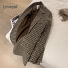 Unireal 2023 Autumn Women Plaid Blazer Suit Jacket Coats Casual Outwear Streetwear Female Wool Blazer