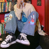 Unisex Cartoon Cute Hip Hop Loose Rock Jeans Harajuku High Street Casual Funny Pant Streetwear