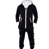 Unisex Casual Solid Adult One-piece Jumpsuit Autumn Winter Cotton Zipper Hooded Rompers pajamas Home Party Cosplay Clothing