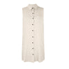 Turn Down Collar Sleeveless Shirt Dress Women 2022 Summer Casual Buttons Loose Mini Dresses Cotton Linen White Vestidos