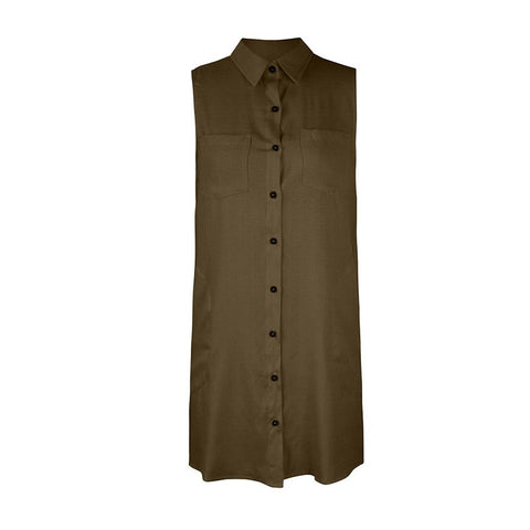 Turn Down Collar Sleeveless Shirt Dress Women 2022 Summer Casual Buttons Loose Mini Dresses Cotton Linen White Vestidos