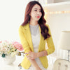 V Neck Slim Short Jacket Blazer Feminino Casual Pink Yellow Blazer Sexy Jaqueta Feminina Office Wear Elegant Ladies Suit K7C012