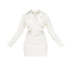 V-neck Hollow Out Women Skirt Suits Blazer Jackets And Split Mini Skirts Two Pieces Set Blazer +Skirt Set Female Outfits