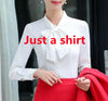 V-neck Long Sleeve Ruffle Blazer and Mini Skirt Two Piece Set Women Business Formal Black Red Beige Pencil Skirt Suit Woman