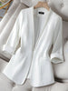 V neck Thin Suit Women's 2023 Spring and Summer Korean Professional Wear Half Sleeve Casual Jacket Office Blazer