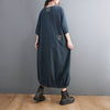 VANOVICH European and American Plus Size Retro Stitching Patch Denim Long Dress 2022 Autumn Woman Dress