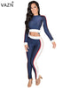 2022 Sexy Bodycon Jumpsuit Full Sleeve Long Jumpsuit 2 Piece Women Jumpsuit W8051