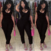 Summer High Quality Slim Temperate Fashion Women Jumpsuit Solid Ruffle Draped Sleeveless Backless Bodycon Romper YS111