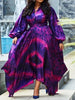 VAZN 2023 Early Autumn Plus Size Chiffon High-end V-Neck Full Sleeve Long Dress Elegant Daily Sexy Women A-Line Maxi Dress
