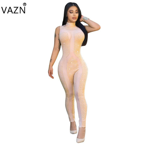 New Fashion Design 2022 Bodycon Jumpsuit Summer Sleeveless Full Length Jumpsuit Sexy Lace Jumpsuit