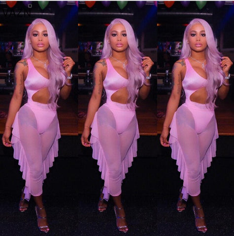 New Fashion Design 2022 Bodycon Rompers Sexy Strapless Calf Length Jumpsuit Summer Sleeveless Women Rompers 9111