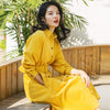 Autumn Winter Long Shirt Dress Women 2022 Long Sleeve Green Blue Color Vintage Dress Pocket with Belt Vestido