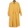 Autumn Winter Long Shirt Dress Women 2022 Long Sleeve Green Blue Color Vintage Dress Pocket with Belt Vestido