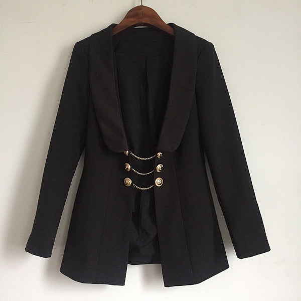 Autumn Sexy Blazer Women Elegant Notched Collar Long Sleeve Double Breasted Slim Ladies Blazers Work Wear Jacket Top Fashion