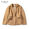 VIMLY Autumn Blazer Coat For Women Notched Single Breasted Blazer Office Lady Business Jackets Female Clothes F8699