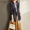 VIMLY Jacket for Women Autumn 2023 Casual Office Lady Business Lapel Collar Blazer Femme Coats women blazers F8616