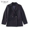 VIMLY Jacket for Women Autumn 2023 Casual Office Lady Business Lapel Collar Blazer Femme Coats women blazers F8616