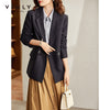 VIMLY Jacket for Women Autumn 2023 Casual Office Lady Business Lapel Collar Blazer Femme Coats women blazers F8616