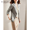 VIMLY Minimalism Jacket for Women Spring 2023 Korean Elegant Office Lady Business Blazer femme Coats F8387