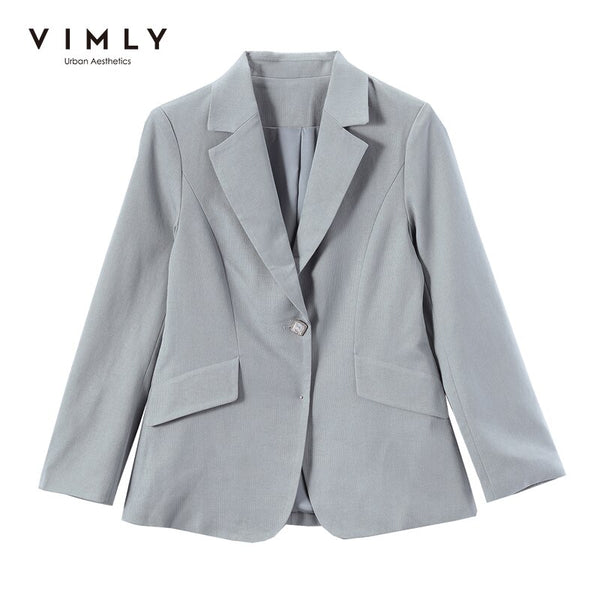 VIMLY Minimalism Jacket for Women Spring 2023 Korean Elegant Office Lady Business Blazer femme Coats F8387