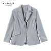 VIMLY Minimalism Jacket for Women Spring 2023 Korean Elegant Office Lady Business Blazer femme Coats F8387
