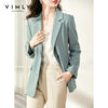 VIMLY Minimalist Jacket for Women Spring 2023 Office Lady Business Capable Blazer Single Breasted Female Coats V0832