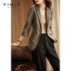 VIMLY Plaid Suit Jacket for Women Autumn 2022 Casual Office Lady Business Capable Blazer Female Coats F8779