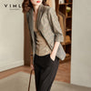 VIMLY Plaid Suit Jacket for Women Autumn 2022 Casual Office Lady Business Capable Blazer Female Coats F8779
