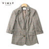 VIMLY Plaid Suit Jacket for Women Autumn 2022 Casual Office Lady Business Capable Blazer Female Coats F8779