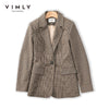 VIMLY Plaid Suit Jacket for Women Autumn Winter 2022 Casual Office Lady Business Capable Blazer femme Coats F8666