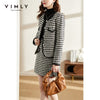 VIMLY Short Jacket 2 PCS Set For Women 2023 Winter Coat  Tweed Warm Skirt Houndstooth Elegant Female Plaid Overcoat F9612
