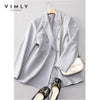 VIMLY Women's Blazer Retro Jackets 2023 Autumn Winter Double Breasted Solid Coat Business Woman Coats Office Lady Outwear F8983