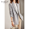 VIMLY Women's Blazer Retro Jackets 2023 Autumn Winter Double Breasted Solid Coat Business Woman Coats Office Lady Outwear F8983